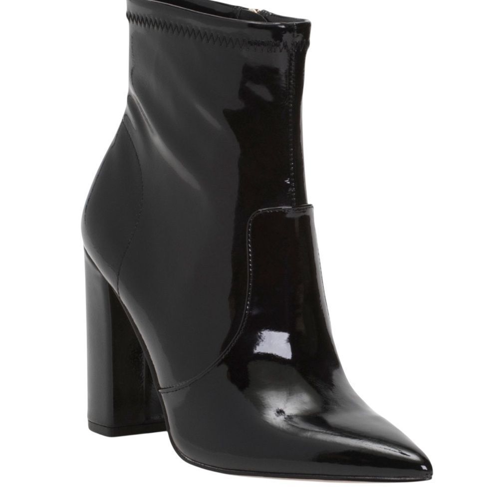 Jessica Simpson Glossy Black Block Heeled Boots